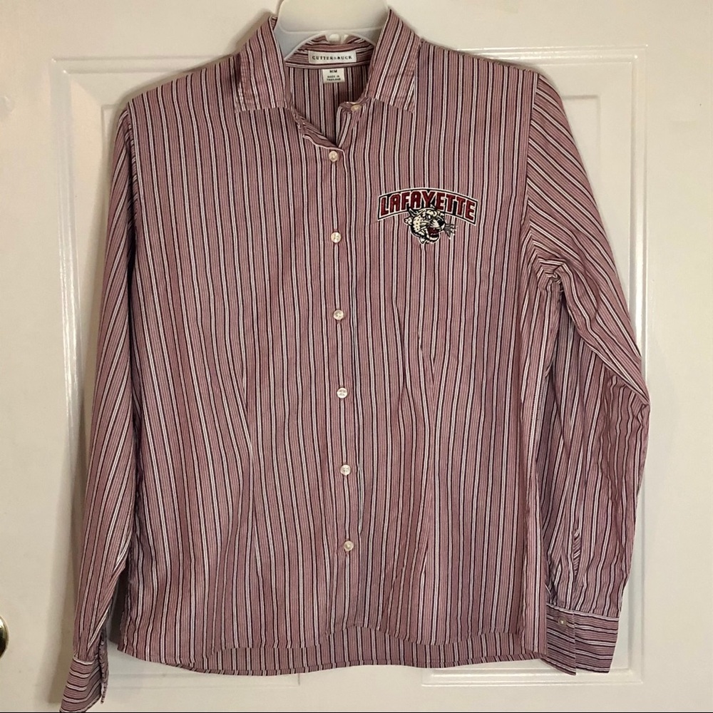 Cutter & Buck Medium Lafayette College Striped Button Down